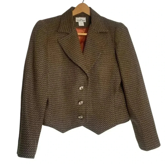 Robbie Sport vintage 80’s made in the USA western crop wool blend blazer SZ-9/10 - Picture 2 of 9